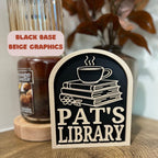 Personalized Library Sign, Custom Bookshelf Sign for Book Nook, Bookish Decor, Book Lover Gift, Readers Gift __etsy:7351748340