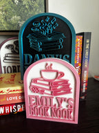 Personalized Book Nook Sign, Custom Bookshelf Sign for Library, Bookish Decor, Book Lover Gift, Readers Gift __etsy:7372929016