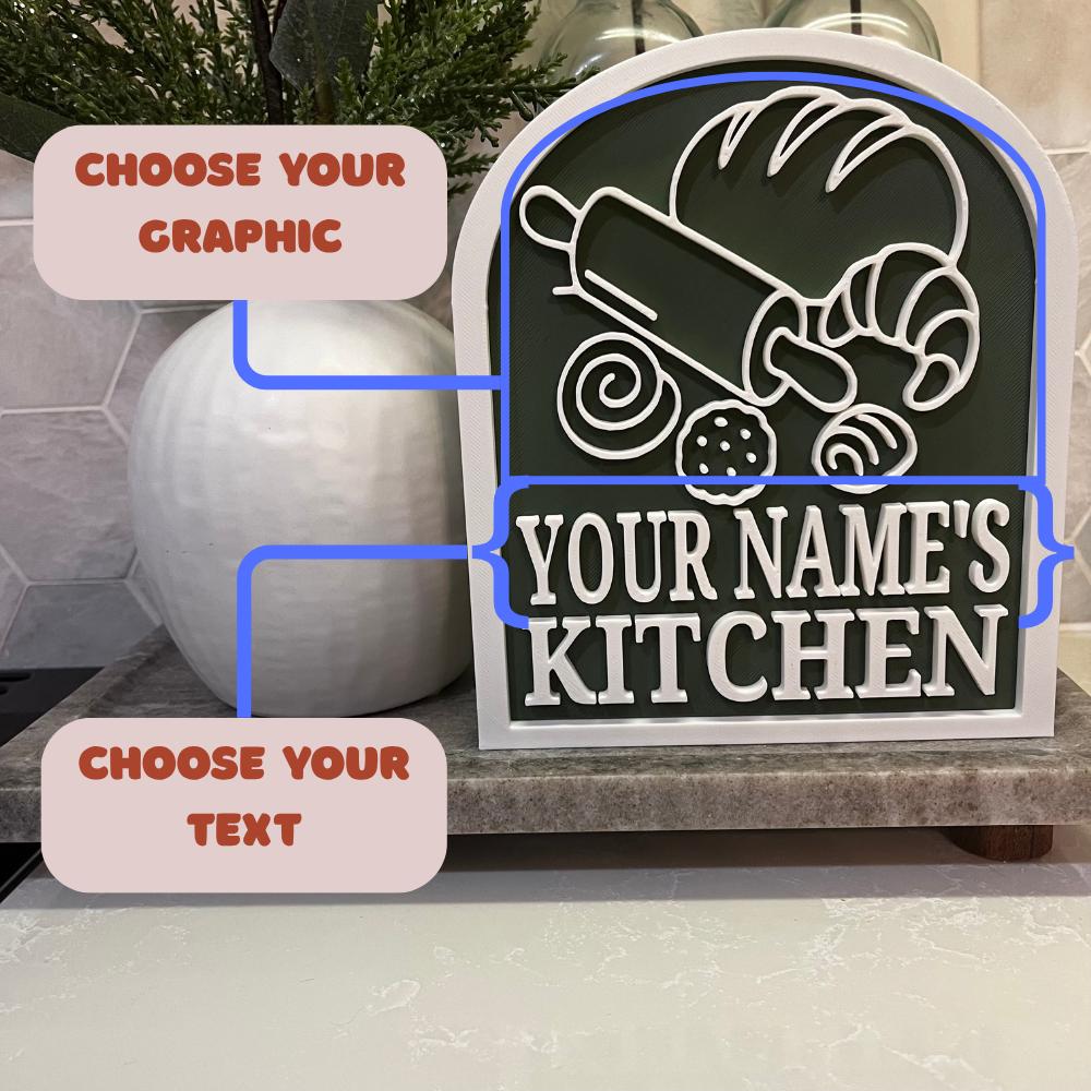 Personalized Kitchen Sign, Custom Sign for Shelf, Countertop Decor, Gift for Family Chef, Cooks Gift __etsy:7420954849