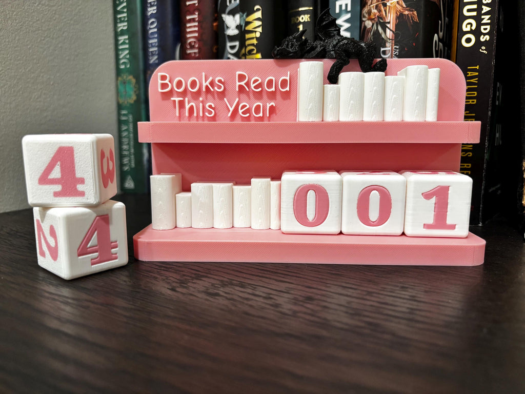 Arched Books Read 0-999 Counter: Bookworm Decor with Dice - Track Reading Progress with this Decorative Piece for Book Lovers __etsy:7613110656