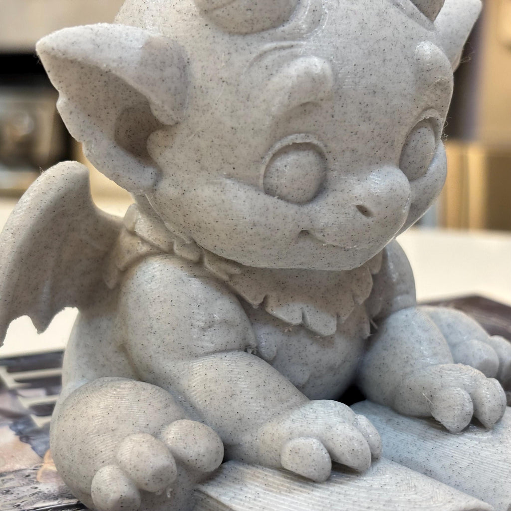 Cute Bartholomew Reading a Book, Stone Gargoyle, The Knight and the Moth __etsy:7673835754