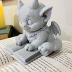 Cute Bartholomew Reading a Book, Stone Gargoyle, The Knight and the Moth __etsy:7673835782