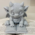 Cute Bartholomew Reading a Book, Stone Gargoyle, The Knight and the Moth __etsy:7673835794