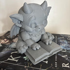 Cute Bartholomew Reading a Book, Stone Gargoyle, The Knight and the Moth __etsy:7696345552