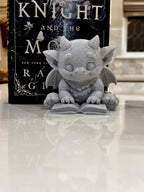 Cute Bartholomew Reading a Book, Stone Gargoyle, The Knight and the Moth __etsy:7721789497