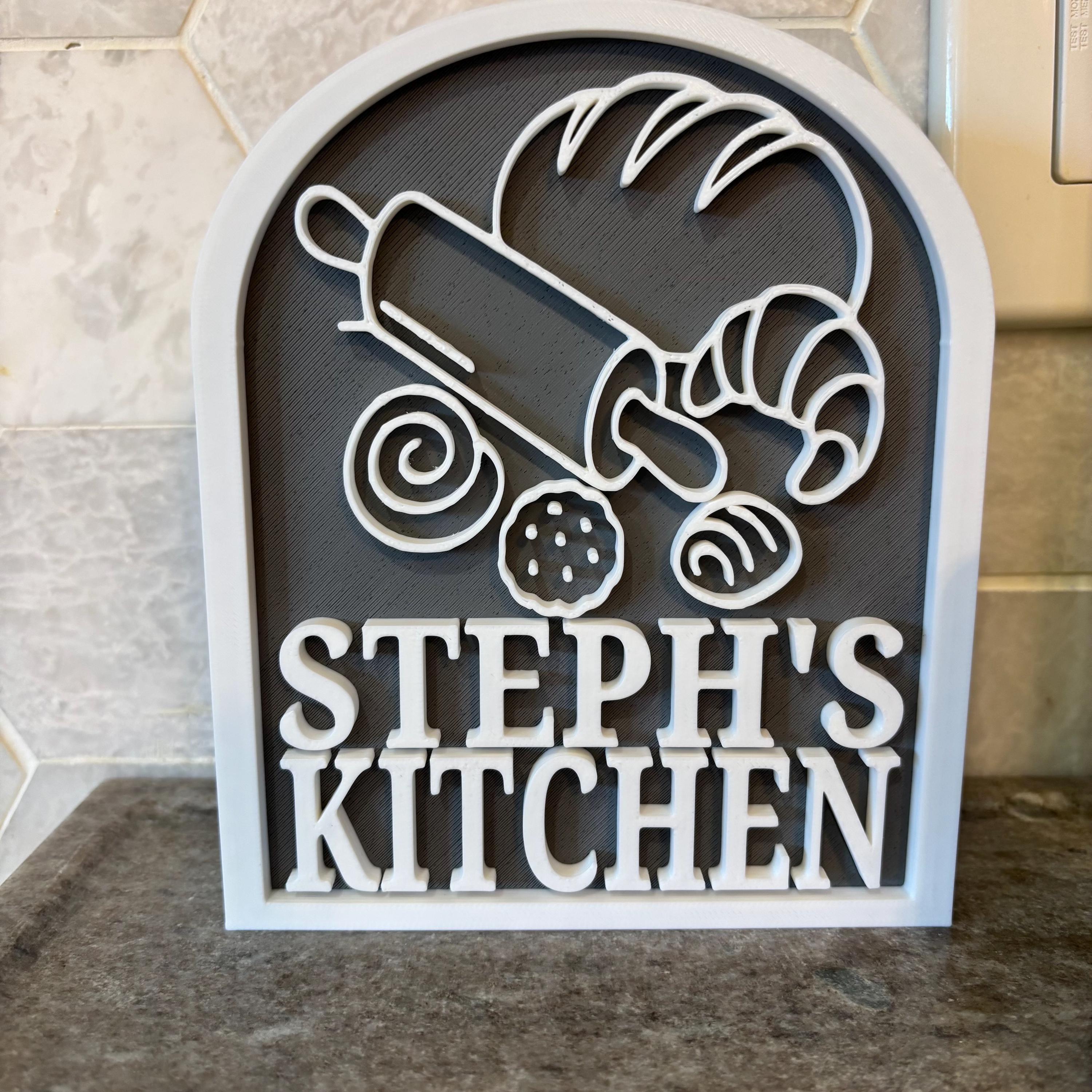 Personalized Kitchen Sign, Custom Sign for Shelf, Countertop Decor, Gift for Family Chef, Cooks Gift __etsy:7786267826