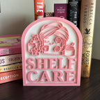 Book Decor Shelf Care Library Sign, Custom Bookshelf Sign for Book Nook, Bookish Decor, Book Lover Gift, Readers Gift __etsy:7879035001