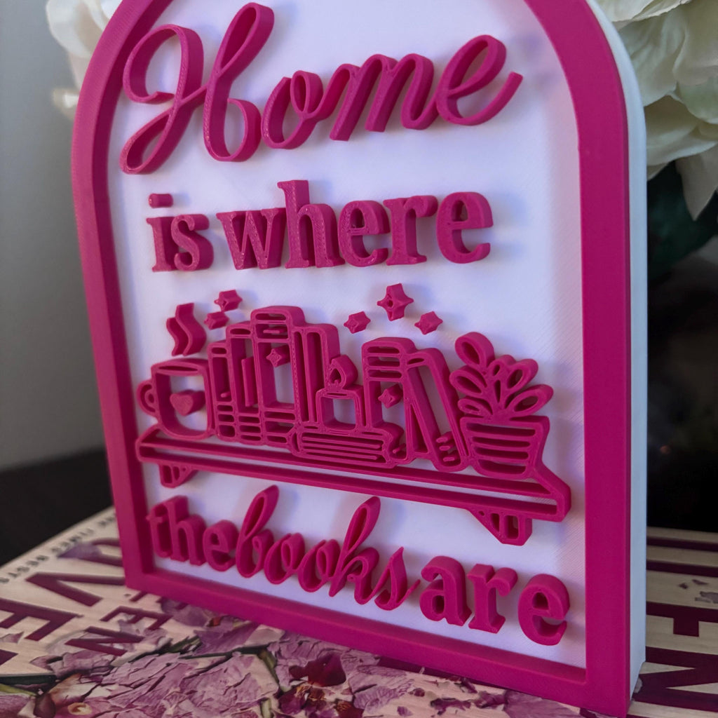 Home is where the books are -  Book Decor Sign, Bookshelf Sign for Book Nook, Bookish Decor, Book Lover Gift, Readers Gift __etsy:7880710886