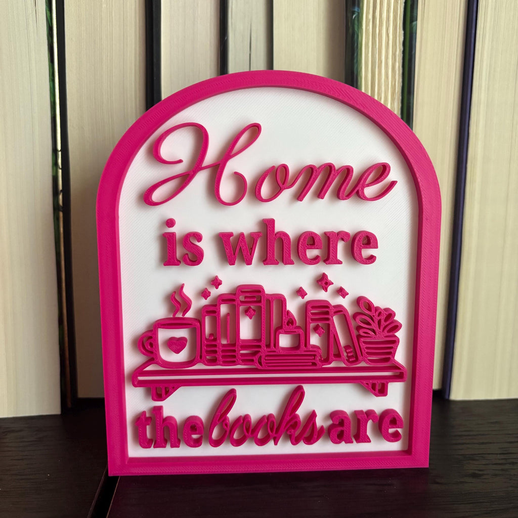 Home is where the books are -  Book Decor Sign, Bookshelf Sign for Book Nook, Bookish Decor, Book Lover Gift, Readers Gift __etsy:7880710894