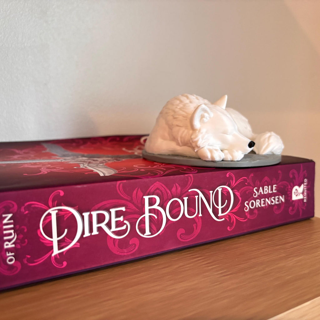 Sleeping Direwolf Figurine | Bookshelf Direwolves | Dog Wolves | Anassa Cratos Vienna Decor | Direbound Fury Bound | Meryn Cooper __etsy:7984433516