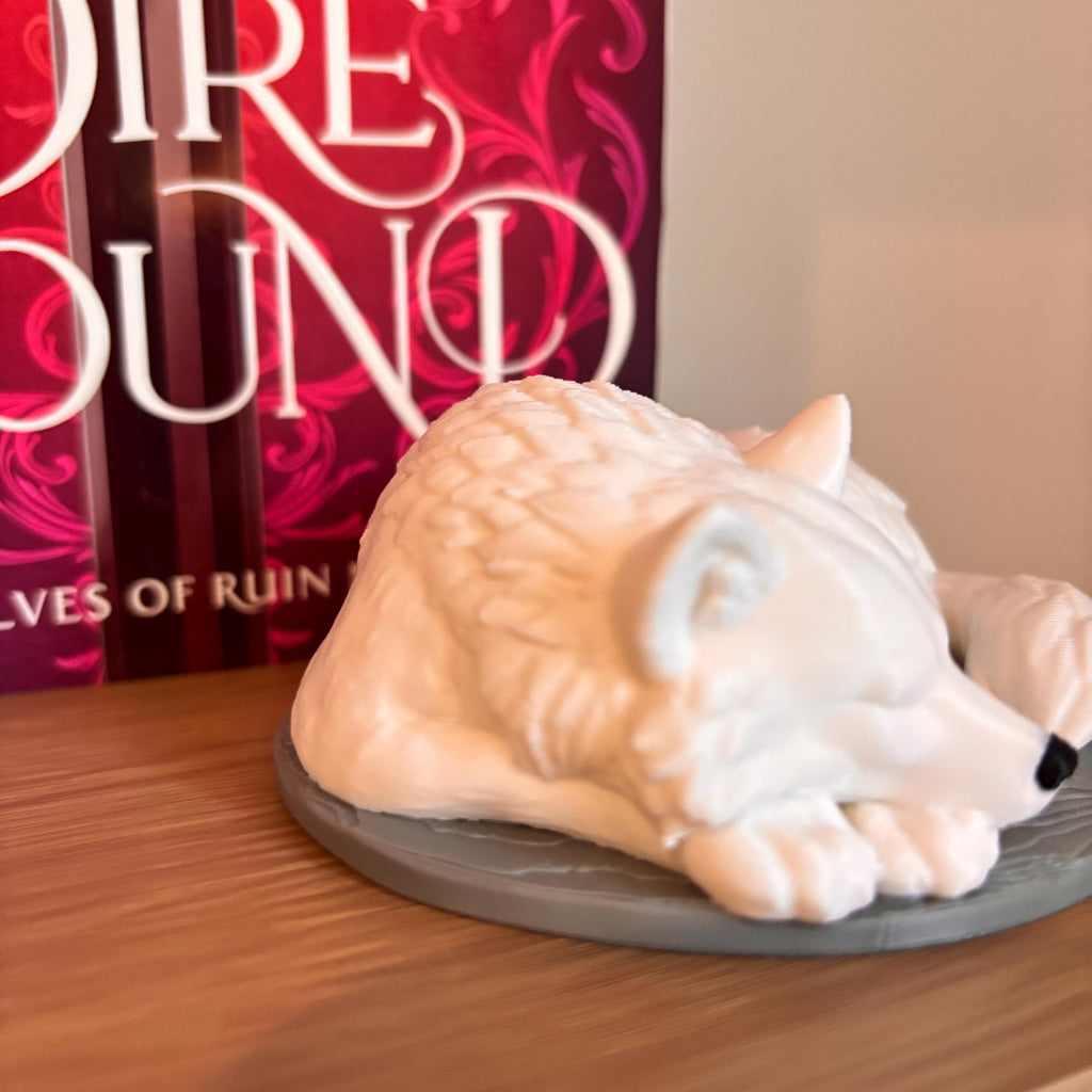 Sleeping Direwolf Figurine | Bookshelf Direwolves | Dog Wolves | Anassa Cratos Vienna Decor | Direbound Fury Bound | Meryn Cooper __etsy:7984433648