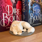 Sleeping Direwolf Figurine | Bookshelf Direwolves | Dog Wolves | Anassa Cratos Vienna Decor | Direbound Fury Bound | Meryn Cooper __etsy:8001585334