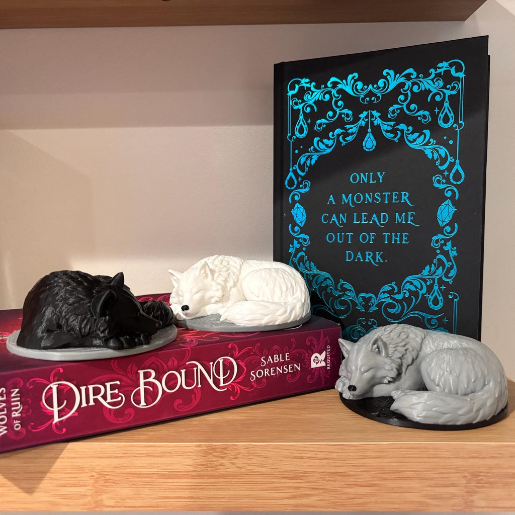 Sleeping Direwolf Figurine | Bookshelf Direwolves | Dog Wolves | Anassa Cratos Vienna Decor | Direbound Fury Bound | Meryn Cooper __etsy:8021374900
