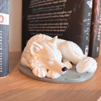 Sleeping Direwolf Figurine | Bookshelf Direwolves | Dog Wolves | Anassa Cratos Vienna Decor | Direbound Fury Bound | Meryn Cooper __etsy:8032376763