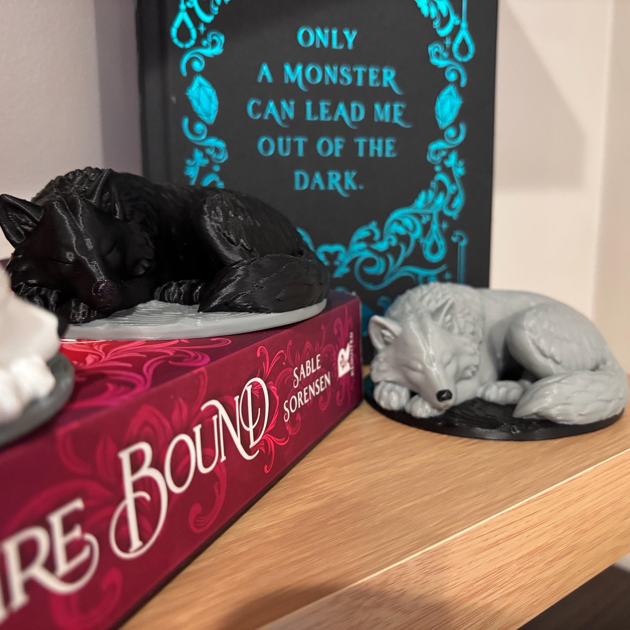 Sleeping Direwolf Figurine | Bookshelf Direwolves | Dog Wolves | Anassa Cratos Vienna Decor | Direbound Fury Bound | Meryn Cooper __etsy:8069294393