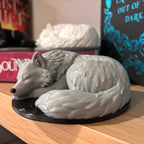 Sleeping Direwolf Figurine | Bookshelf Direwolves | Dog Wolves | Anassa Cratos Vienna Decor | Direbound Fury Bound | Meryn Cooper __etsy:8069294461
