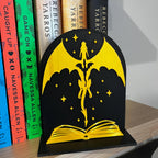 Custom Library Sign for Bookshelf, Dragon Flying From Book, Personalized Book Nook Decor, Fantasy Bookshelf Sign, Reading Nook