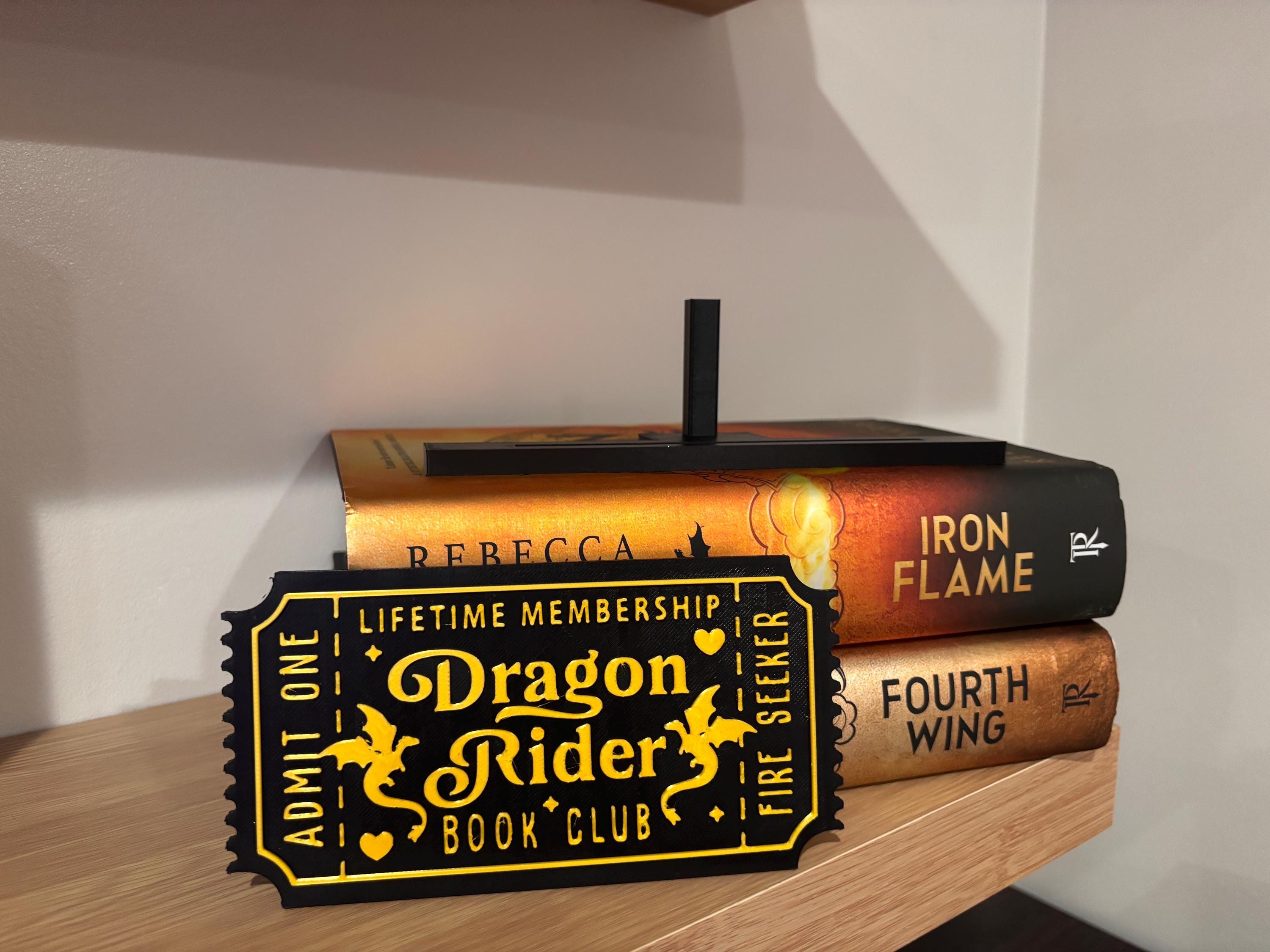 Dragon Rider Book Club Ticket Display | You Choose Colors! | Bookmark or Bookish Gift | 3D Printed Library Decor