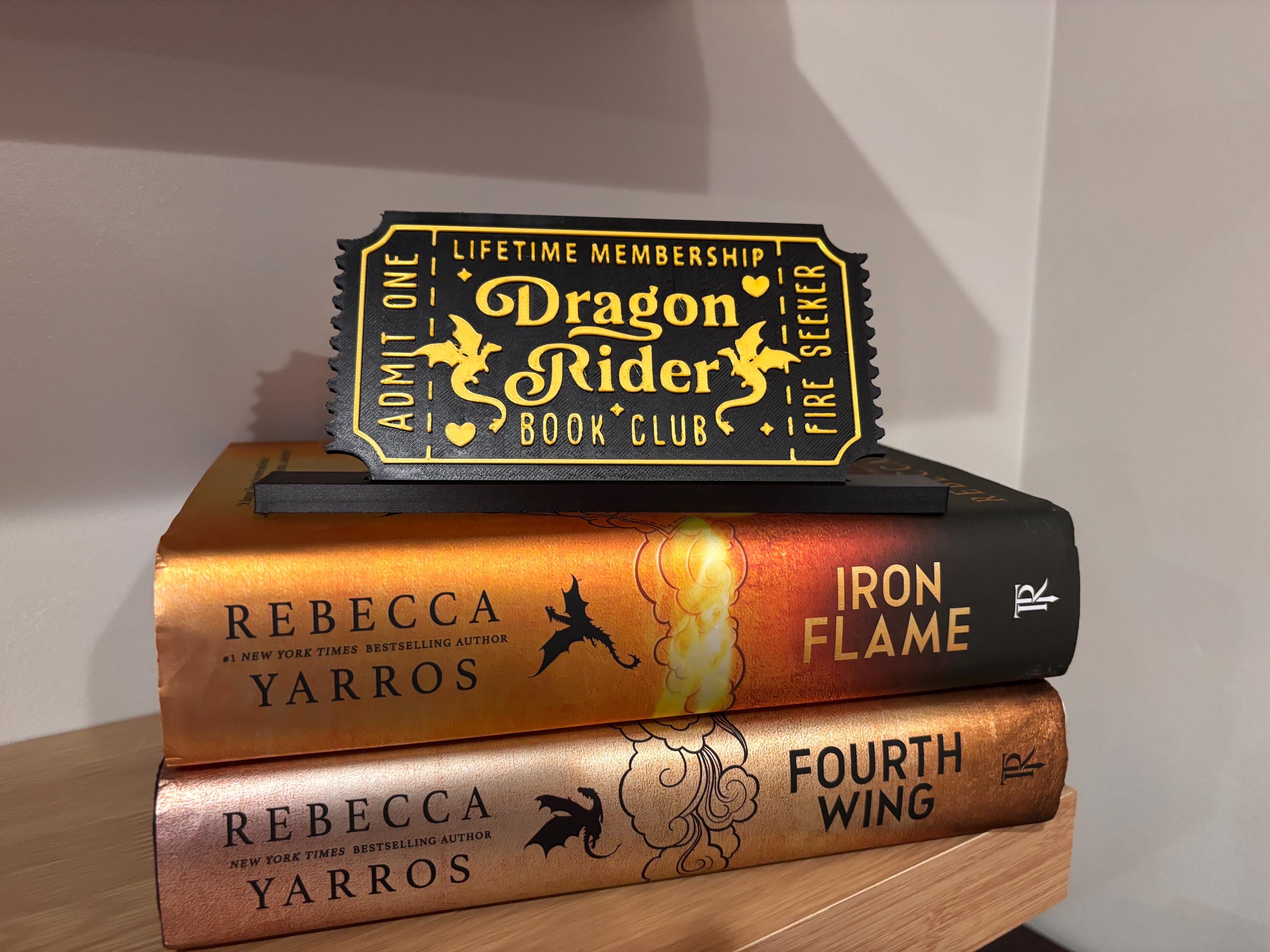 Dragon Rider Book Club Ticket Display | You Choose Colors! | Bookmark or Bookish Gift | 3D Printed Library Decor