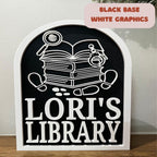 Personalized Library Sign, Custom Bookshelf Sign for Book Nook, Bookish Decor, Book Lover Gift, Readers Gift __etsy:8105255810