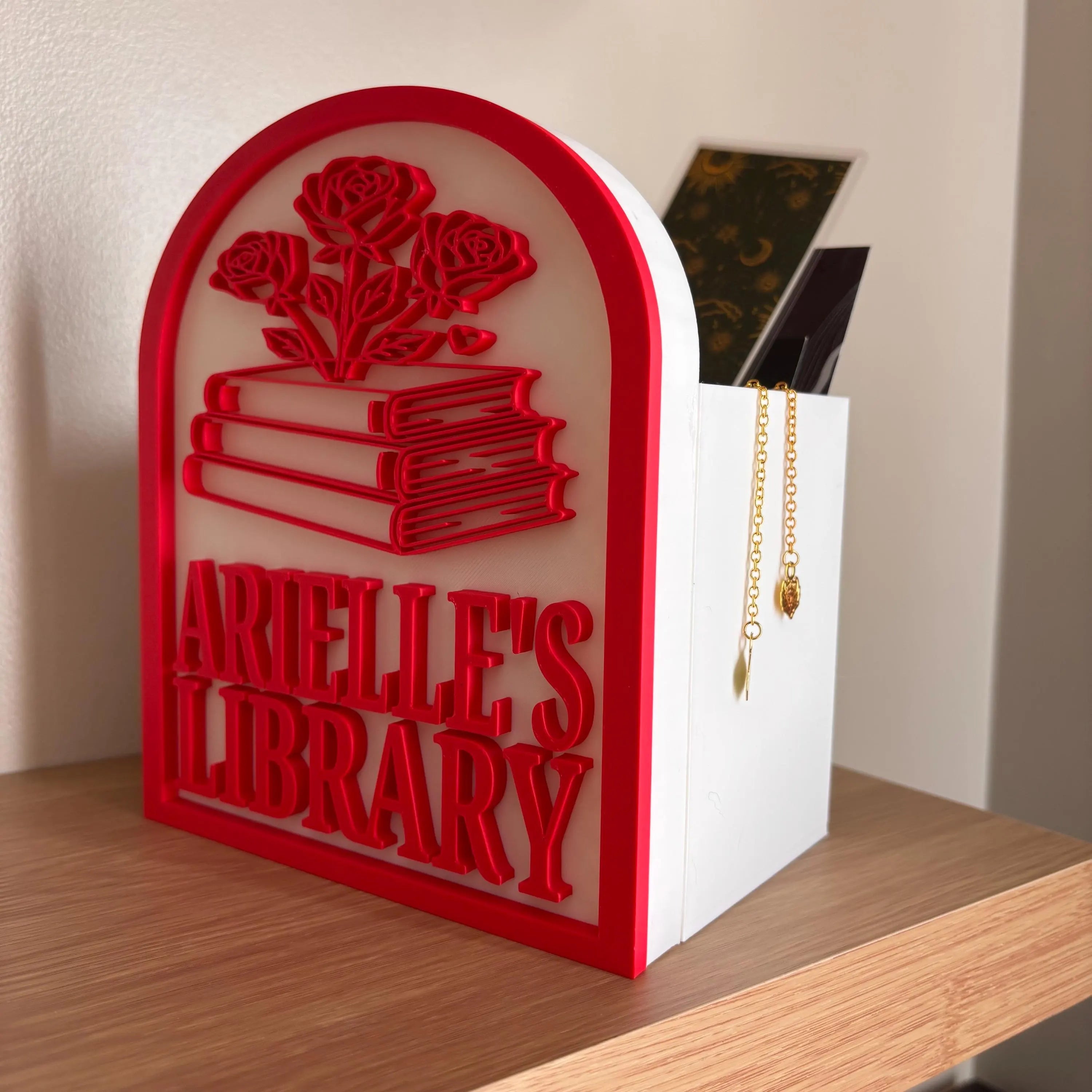 Custom Library Sign with Bookmark Holder