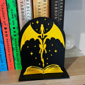 Custom Library Sign for Bookshelf, Dragon Flying From Book, Personalized Book Nook Decor, Fantasy Bookshelf Sign, Reading Nook