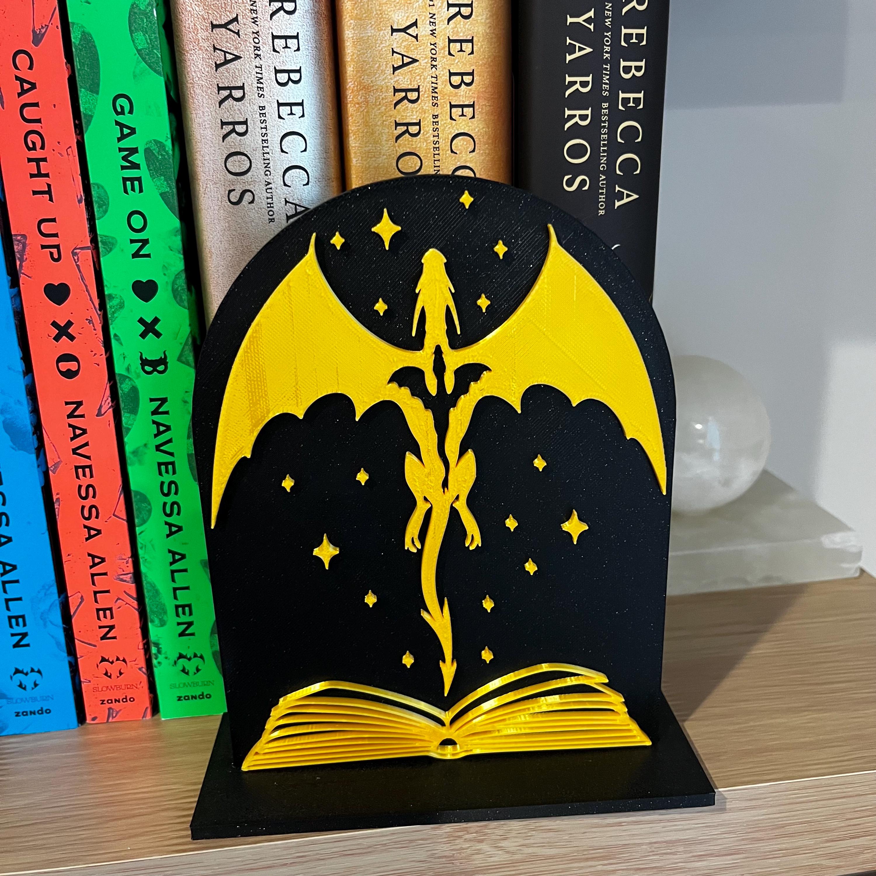 Custom Library Sign for Bookshelf, Dragon Flying From Book, Personalized Book Nook Decor, Fantasy Bookshelf Sign, Reading Nook