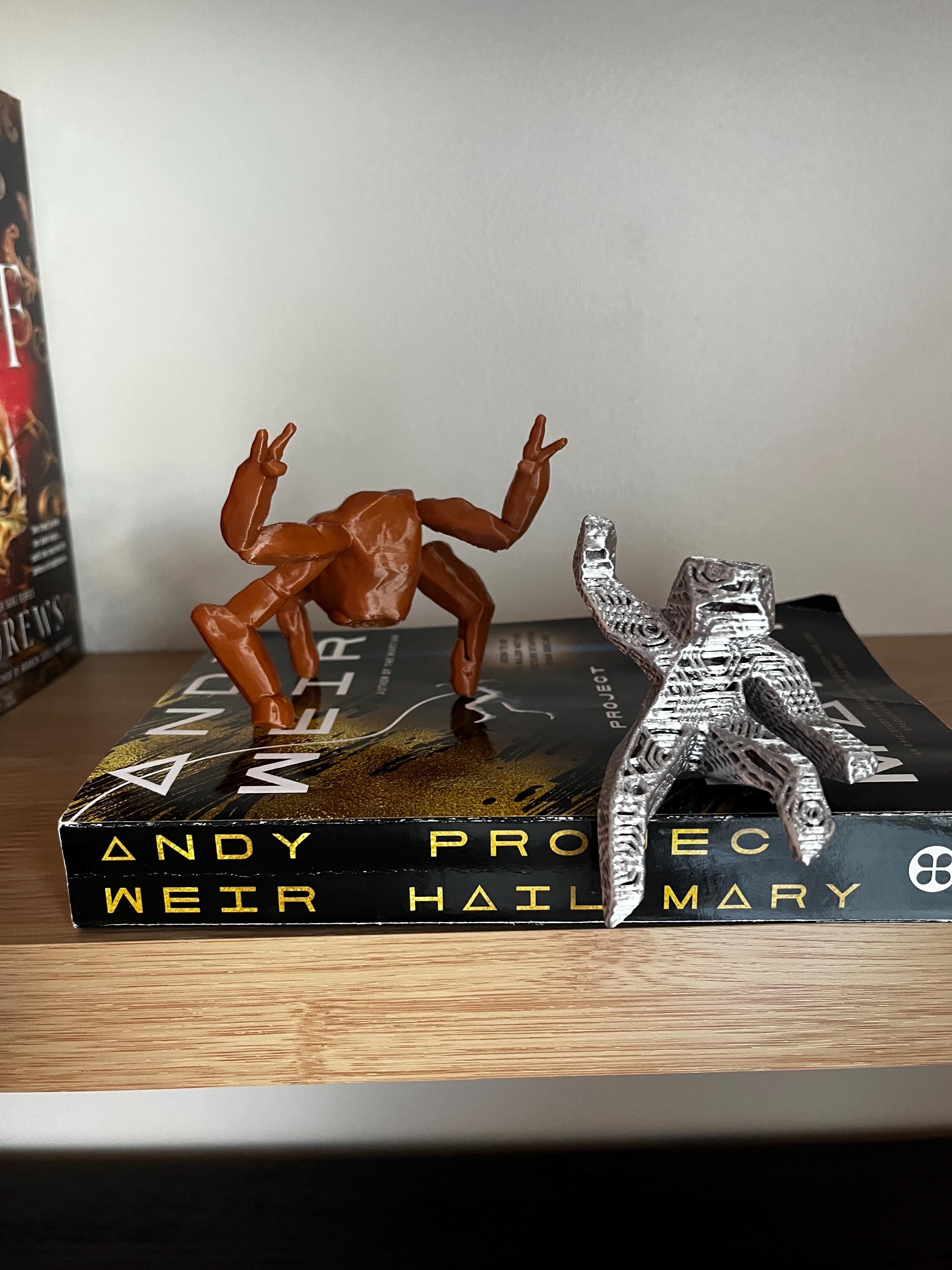 Project Hail Mary Grace and Rocky Sculpture