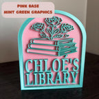 Personalized Library Sign, Custom Bookshelf Sign for Book Nook, Bookish Decor, Book Lover Gift, Readers Gift __etsy:8153162903