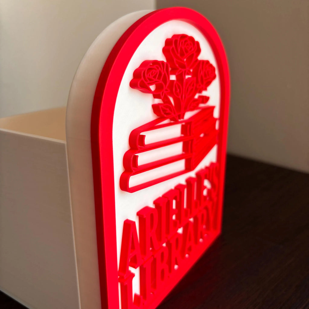 Custom Library Sign with Bookmark Holder
