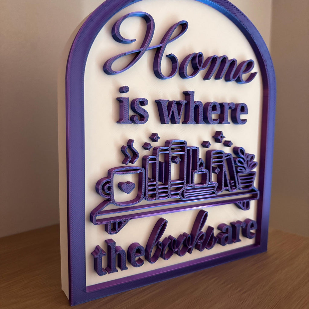 Home is where the books are -  Book Decor Sign, Bookshelf Sign for Book Nook, Bookish Decor, Book Lover Gift, Readers Gift __etsy:8234210433