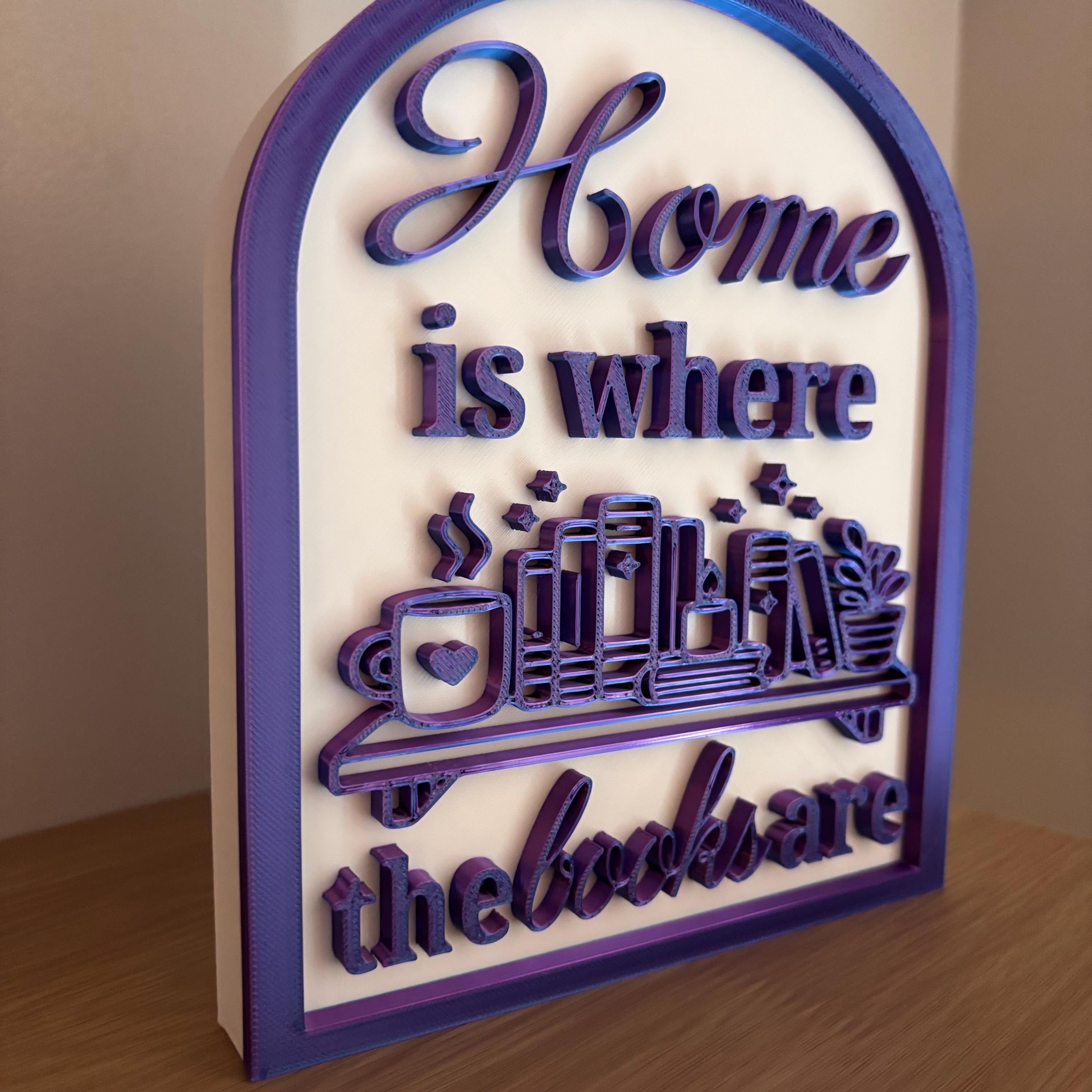 Home is where the books are -  Book Decor Sign, Bookshelf Sign for Book Nook, Bookish Decor, Book Lover Gift, Readers Gift __etsy:8234210433