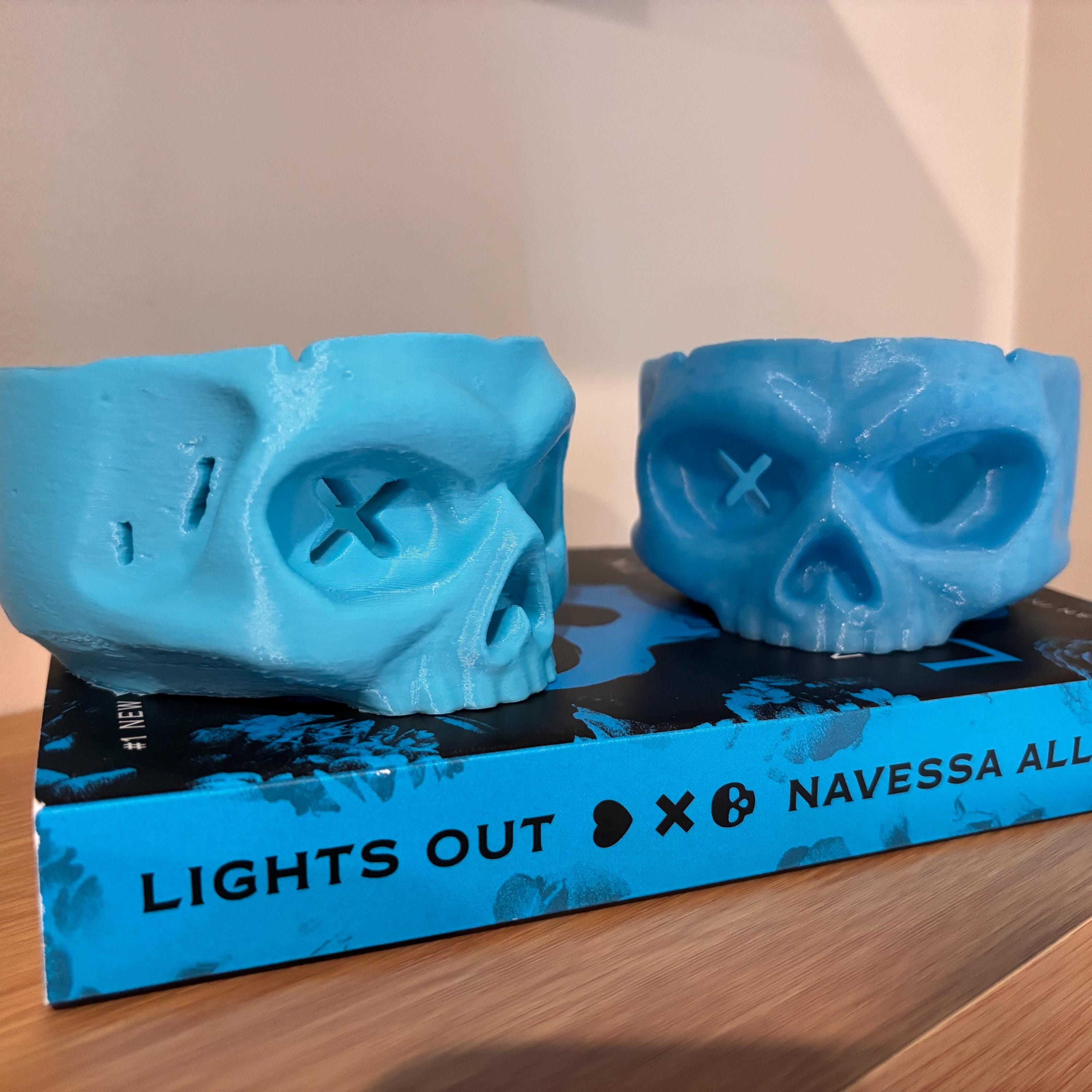 Lights Out Skull Bookshelf Decor, Into the Darkness Lover Gift, Game On Dark Romance Decoration, Smut Gifts, Caught Up