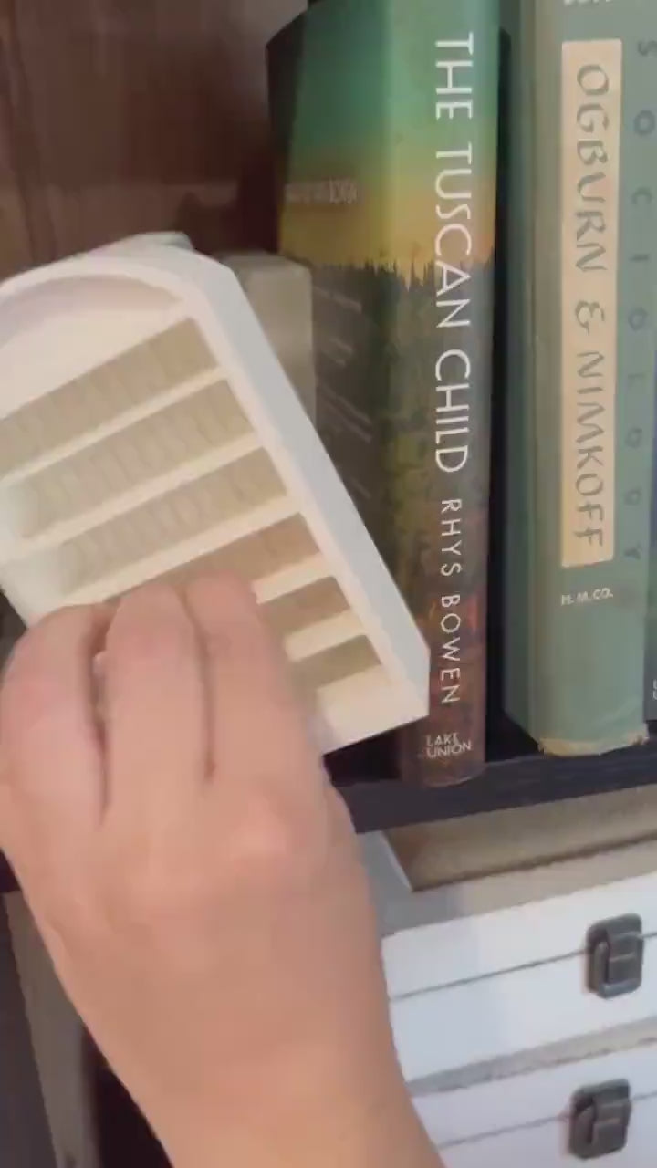 Bookshelf Bookends & Alignment Tool: Aligner and Pusher with Dust Remover