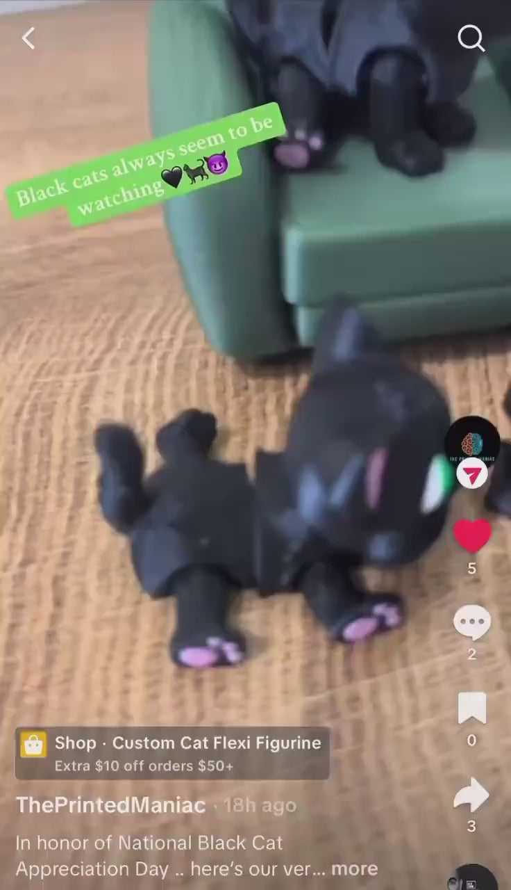 Cat Figurine with Articulating Legs
